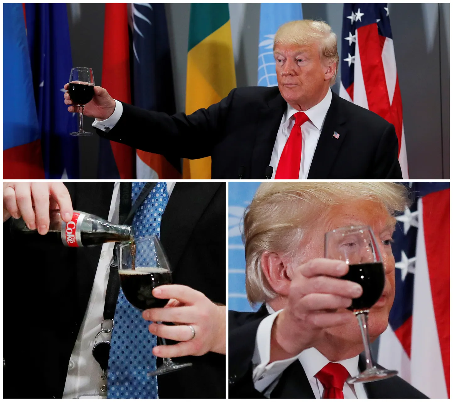 Donald Trump joomas erinevatel sündmustel suhkruvaba Diet Coke'i.