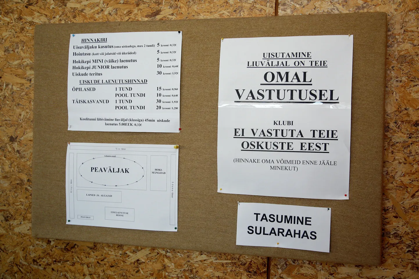 Igaüks peab oma uisutamisoskuste eest ise vastutama. Esimest korda liuraua allapanijaid tagasi ei aeta.