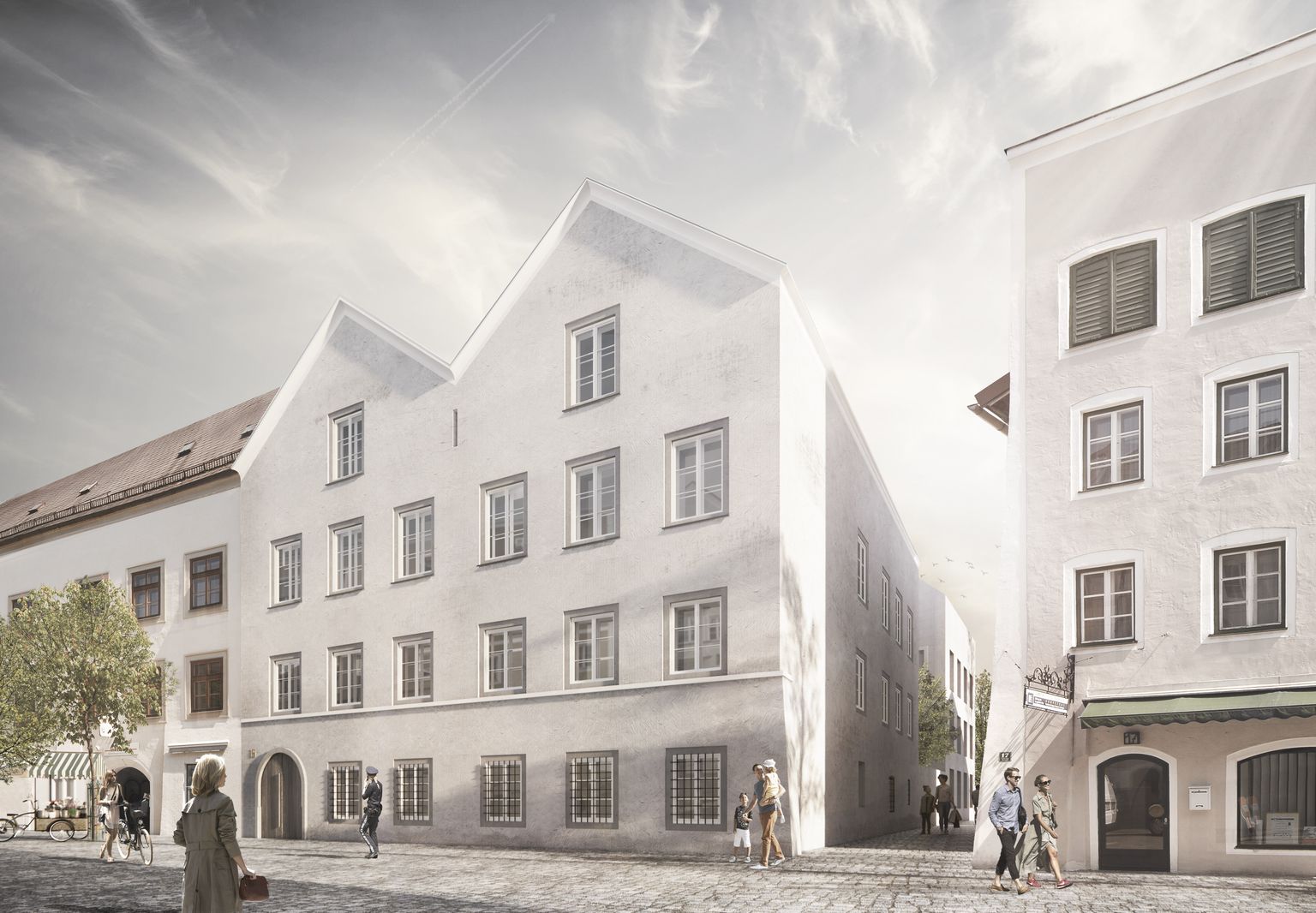Austria arhiteltibüroo Marte.Marte Architekten arvutijoonistus, millne näeb Hitleri sünnimaja välja tulevikus