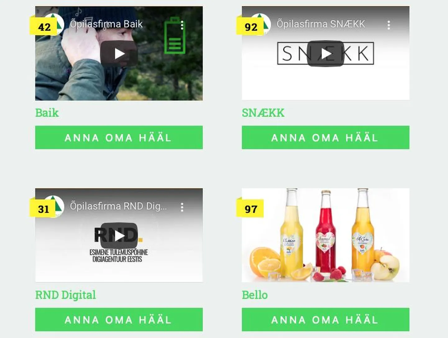 Oma lemmikfirma poolt saab häält anda interneti vahendusel.