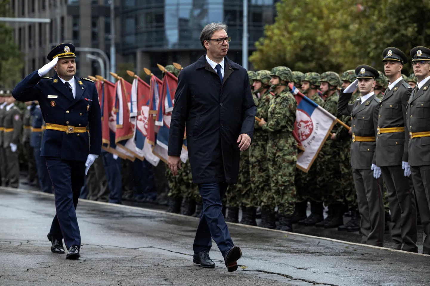 Serbia president Aleksandar Vučić sõjaväeakadeemia kadettide lõputseremoonial. 14. september 2024.