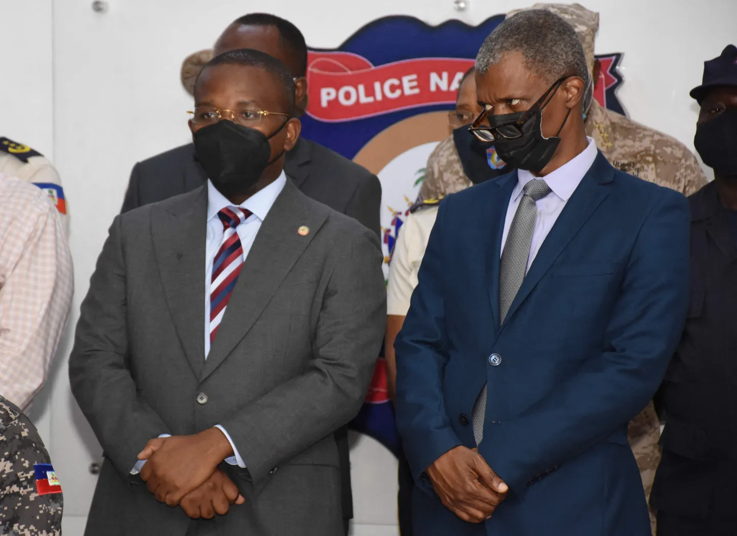 Haiti peaminister Claude Joseph (vasakul) ja valimiste minister Mathias Pierre.