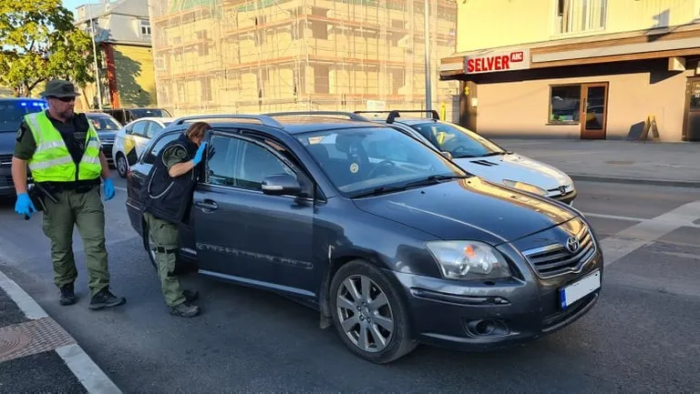 Koer otsis auto läbi.