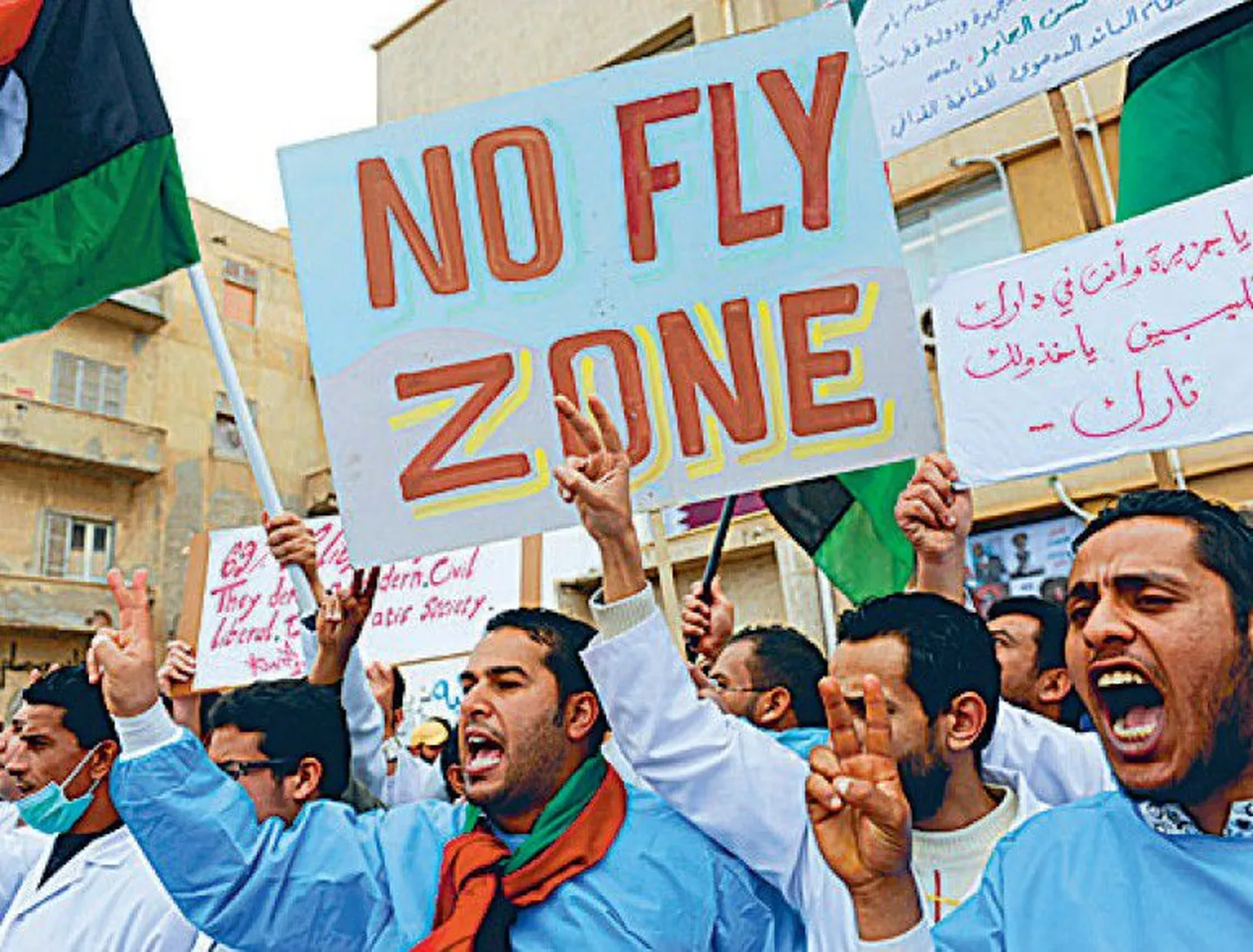 Arstid nõudsid eile Benghazi linnas lennukeelu kehtestamist.