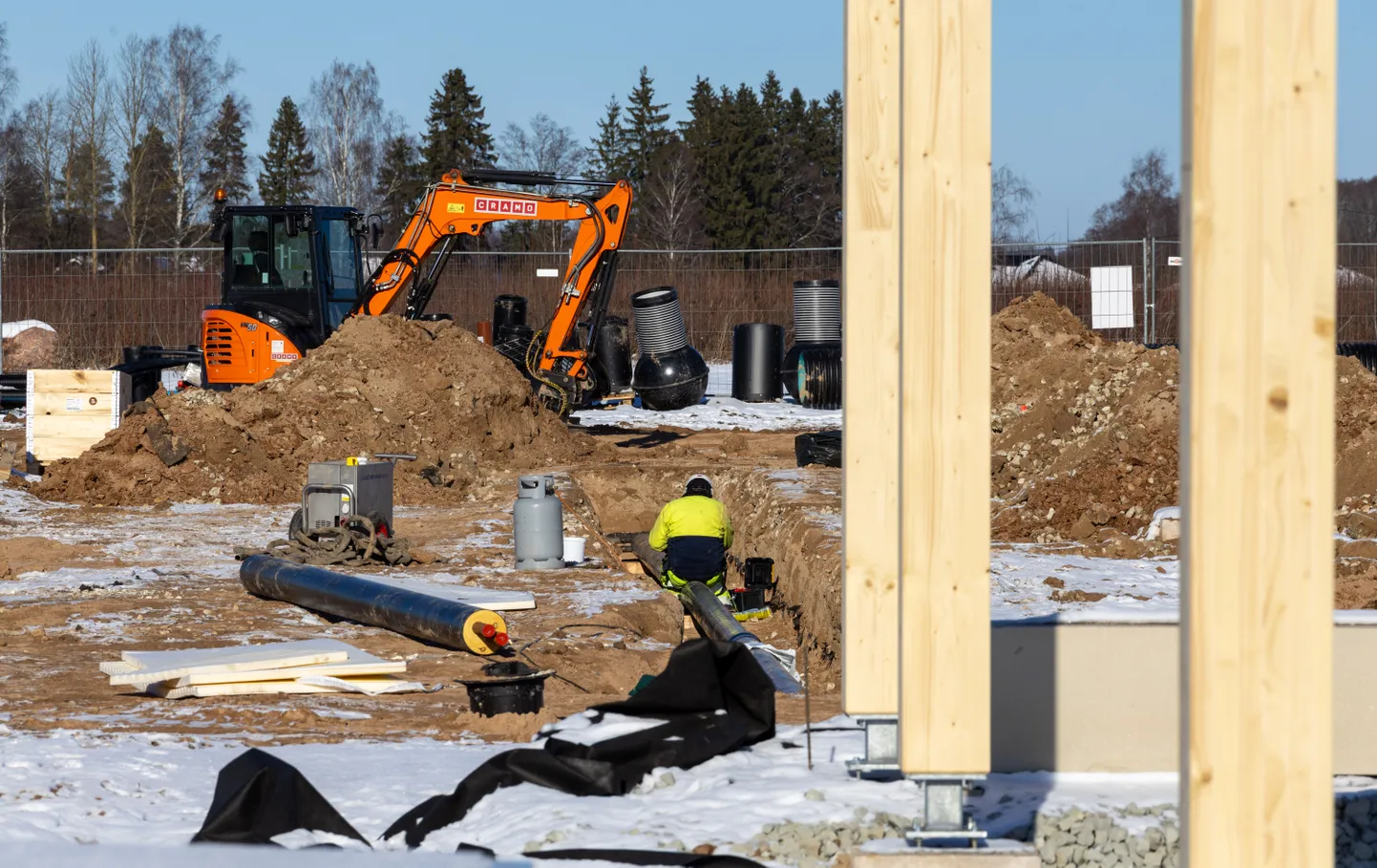 Vabade töökohtade arvu langus on tabanud ka ehitussektorit. Pilt on illustratiivne.