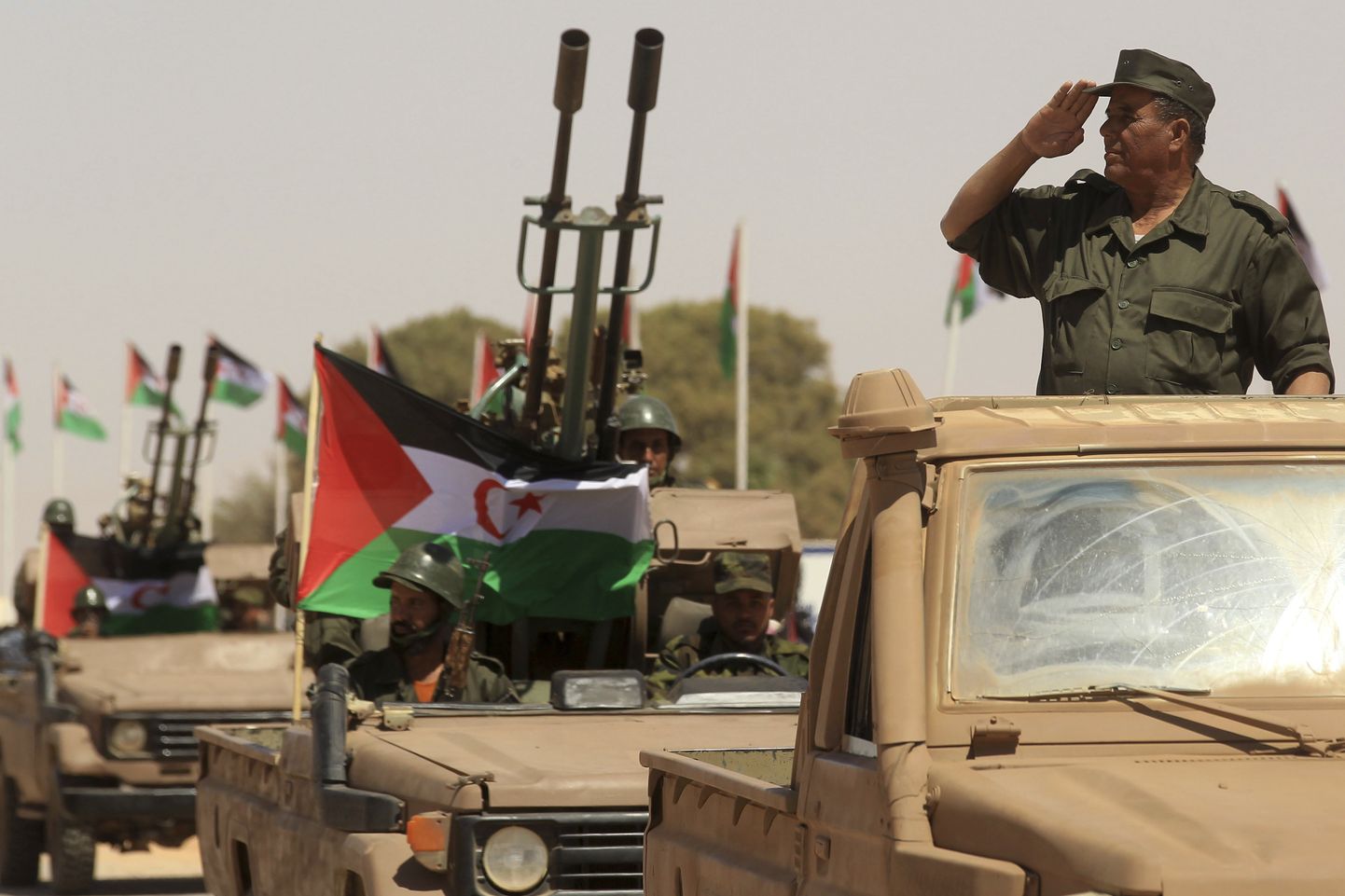Polisario Rinde sõdurid Aousseredi laagris Alžeerias.