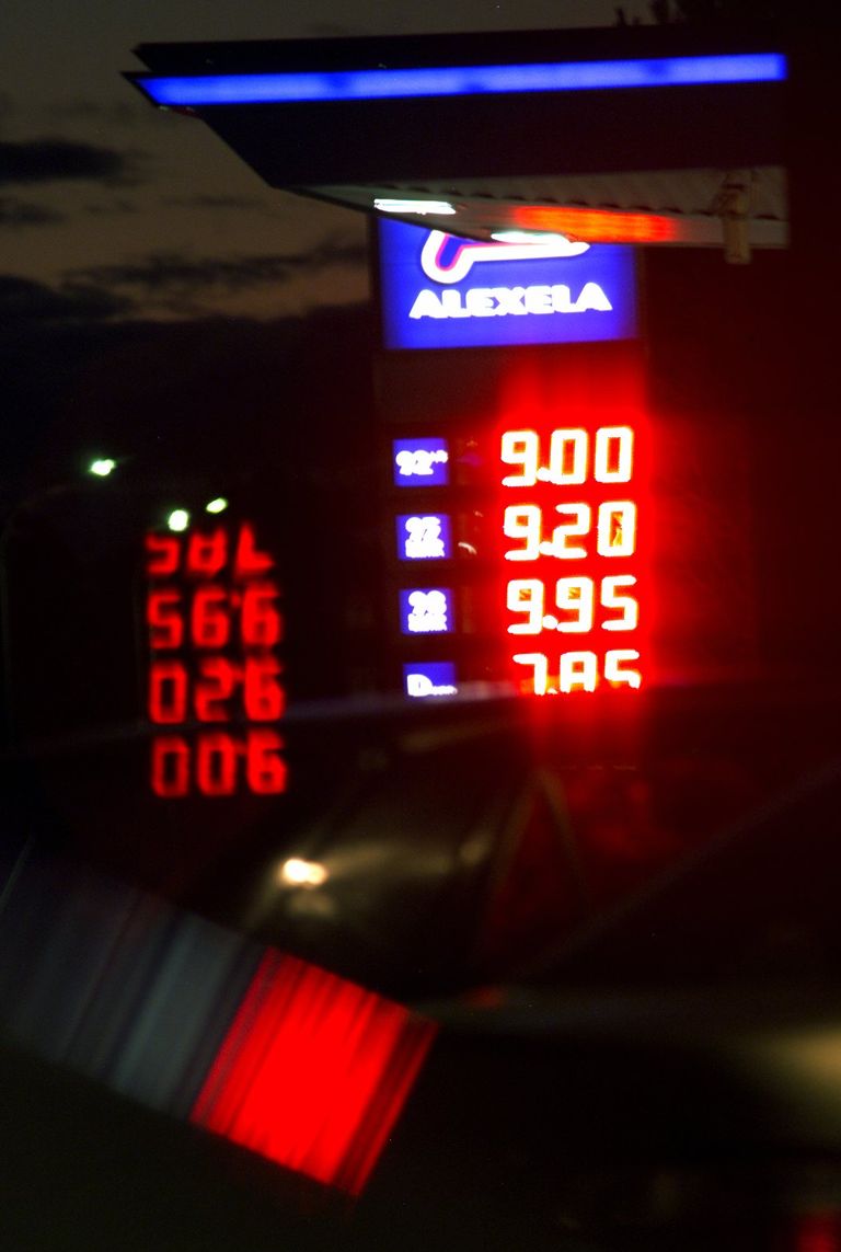 Kütusehinnad Alexela tanklas 2003. aastal.