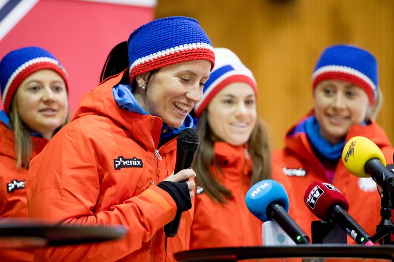 Norra olümpiakoondise liikmed, murdmaasuusatajad Ingvild Flugstad Østberg, Marit Björgen, Heidi Weng ja Ragnhild Haga