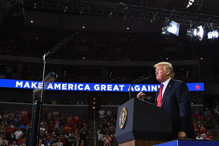 Donald Trump kampaaniaüritusel 2018. aastal Indianas.