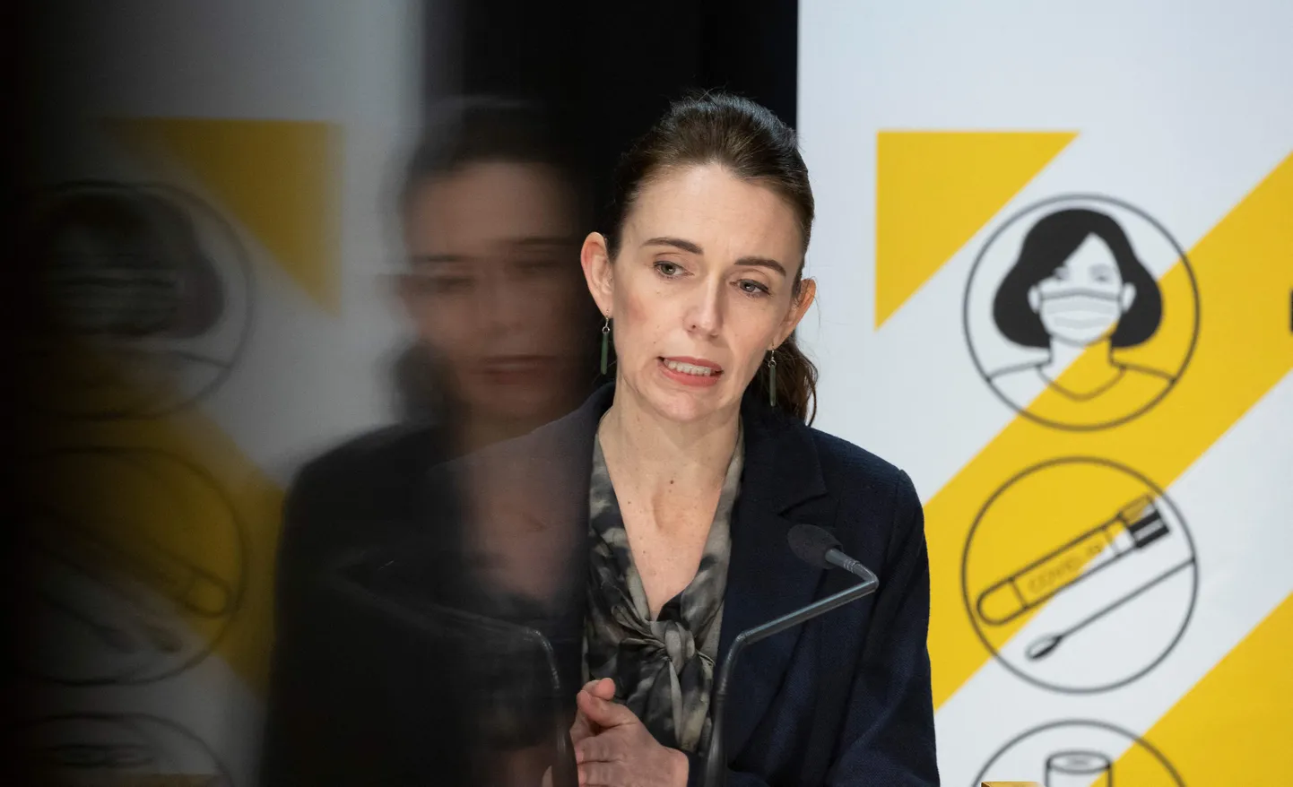 Uus-Meremaa peaminister Jacinda Ardern pressikonverentsil Wellingtonis eelmisel laupäeval.