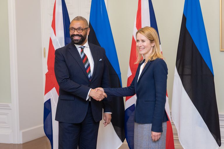Кая Каллас с министром иностранных дел Великобритании Джеймсом Клеверли, Таллинн, 30 мая 2023 года.