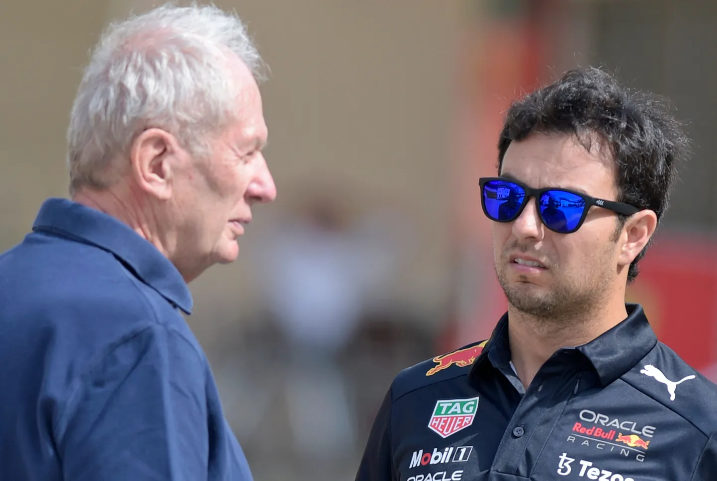 Helmut Marko (vasakul) ja Sergio Perez.