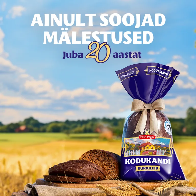 Kodukandi rukkileib – turul juba 20 aastat.