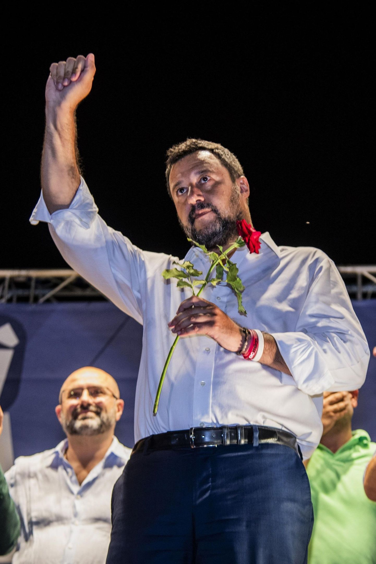 Itaalia siseminister ja asepeaminister Matteo Salvini üleeile õhtul oma partei Liiga toetajatele korraldatud peol Aadria mere äärses Pescaras.
