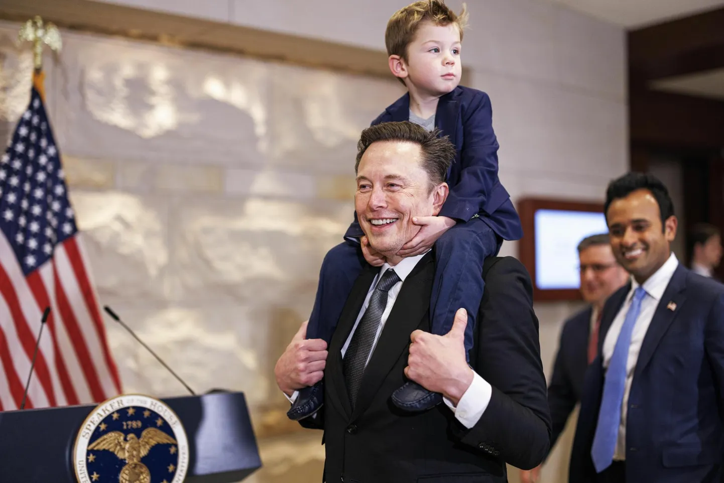 Elon Musk läks 5. detsembril parlamendirühmaga kohtuma loodava Valituse efektiivsuse ministeeriumi (DOGE) loomise asjus oma poja X-ga.