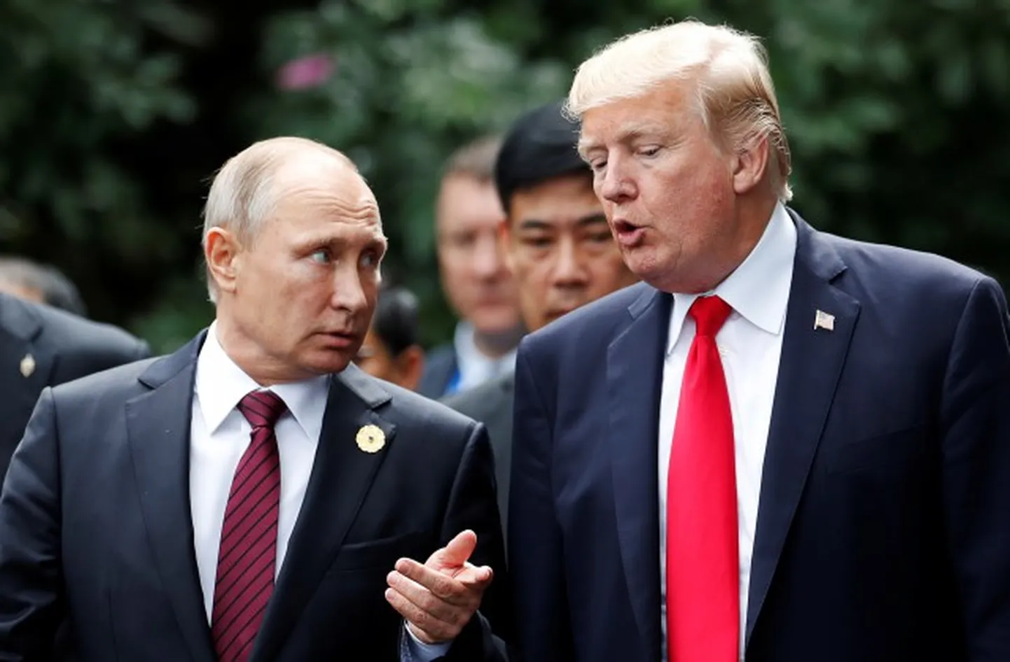 Krievijas diktators Vladimirs Putins un ASV prezidents Donalds Tramps. 11. novembris, 2017. gads.