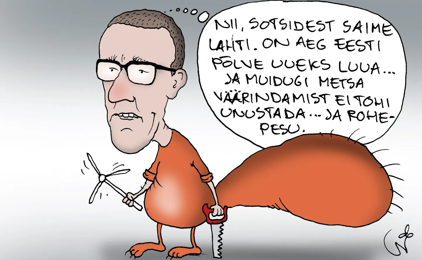 Urmas Nemvalts joonistab.
