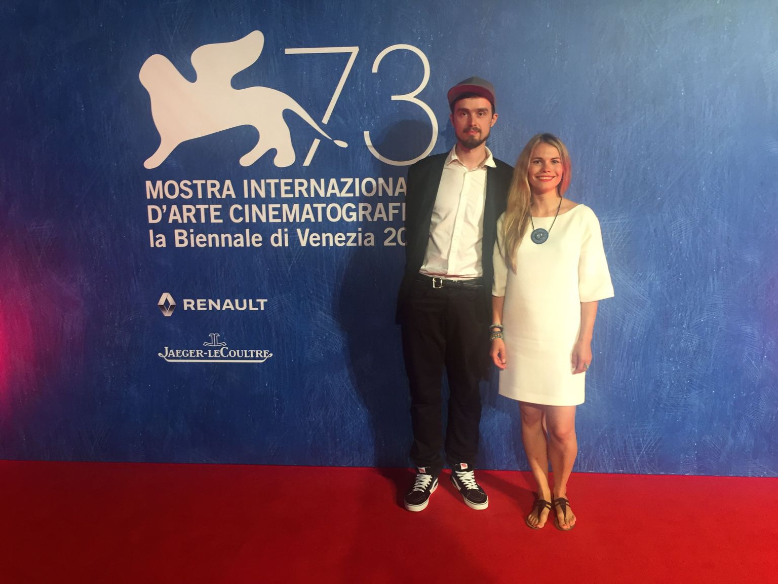 Roland Seer ja Marianne Ostrat Veneetsia filmifestivali punasel vaibal.