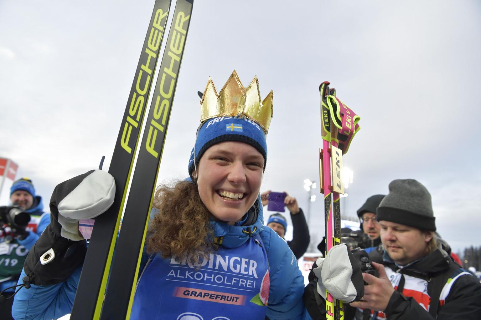 15km individuaaldistantsi olümpiavõitja Hanna Öberg on nüüd samal distantsil ka maailmameister. FOTO: Jessica Gow/Afp