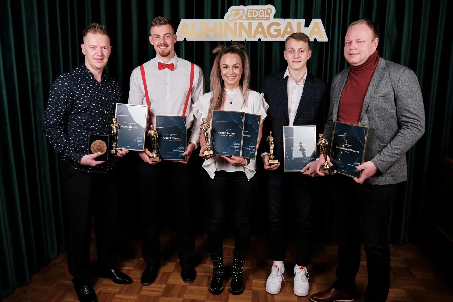 Raimo Kimmel (vasakult), Albert Tamm, Kristin Tattar, Mathias Villota ja Romet Keskla.