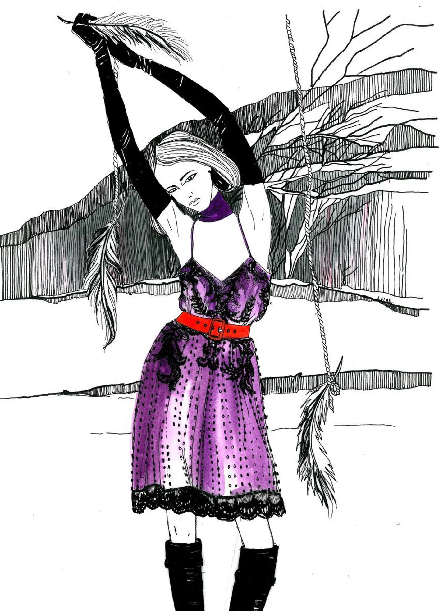 Eesti disainer-illustraator Kätlin Kaljuvee joonistas moeseeria prantsuse haute couture moemajale Givenchy