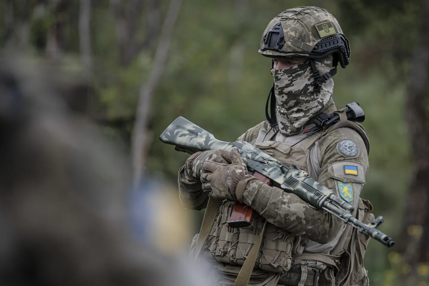 Ukraina vabatahtlikud väljaõppel Kiievi all 27. augustil.
