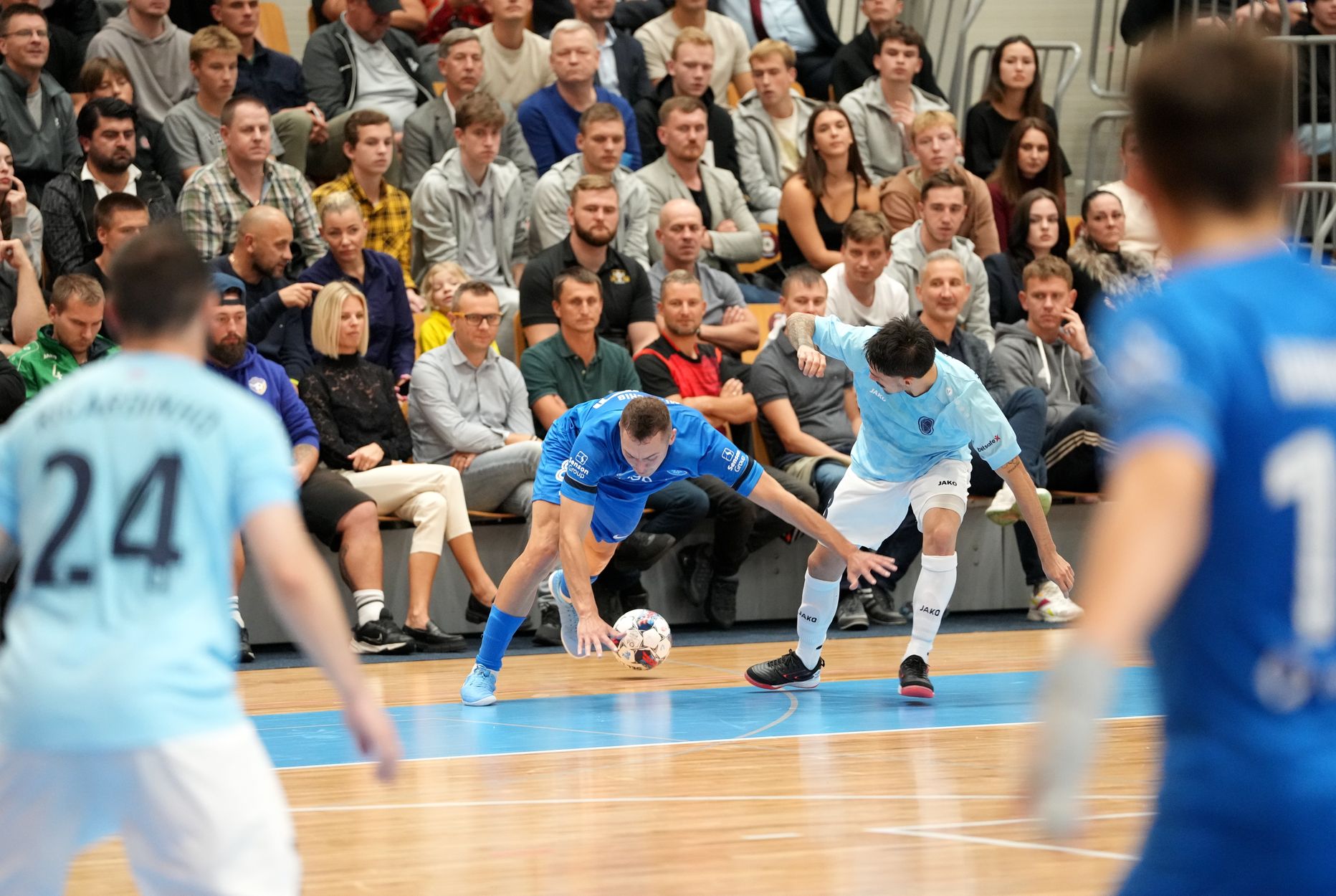 Latvijas telpu futbola Superkausa izcīņas spēle starp "Riga Futsal Club" un "RFS Futsal" komandām "Rimi" Olimpiskajā centrā