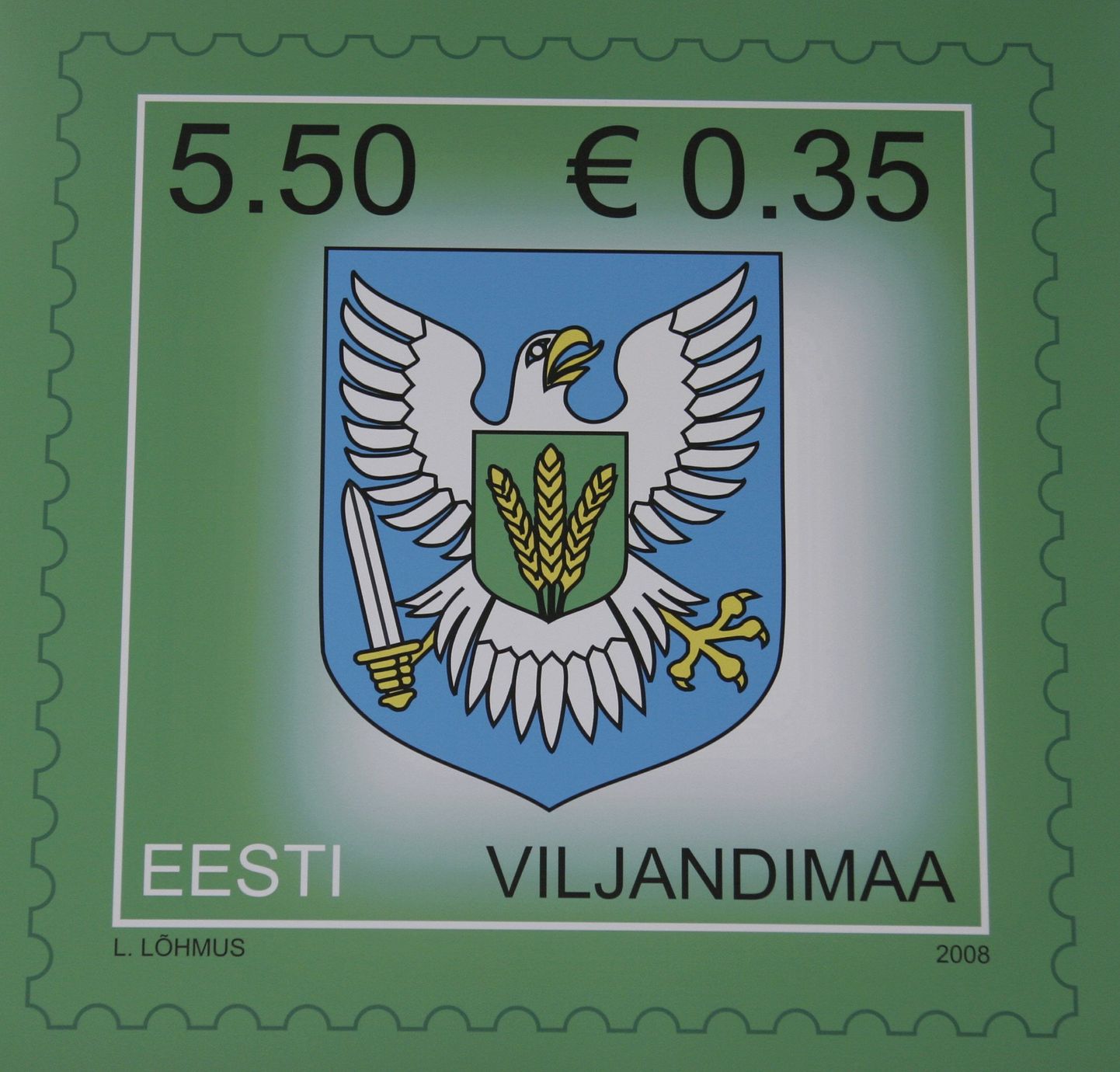 Viljandimaa postmark. Foto on illustreeriv.