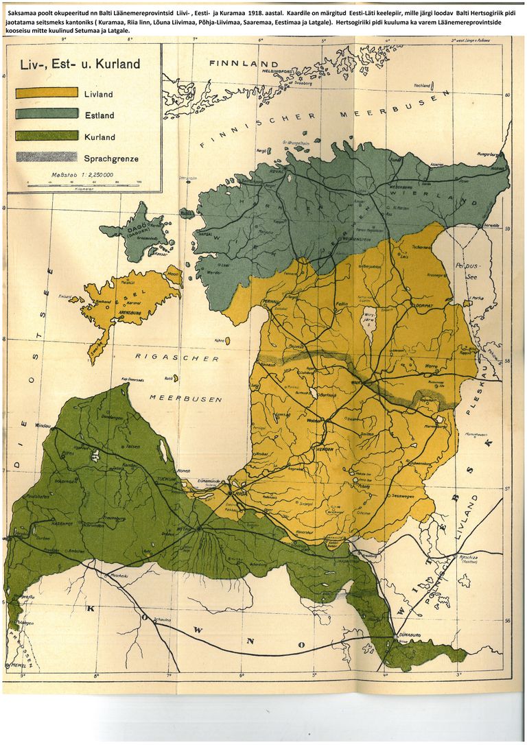 Okupeeritud Kuramaa, Liivimaa ja Eestimaa kaart