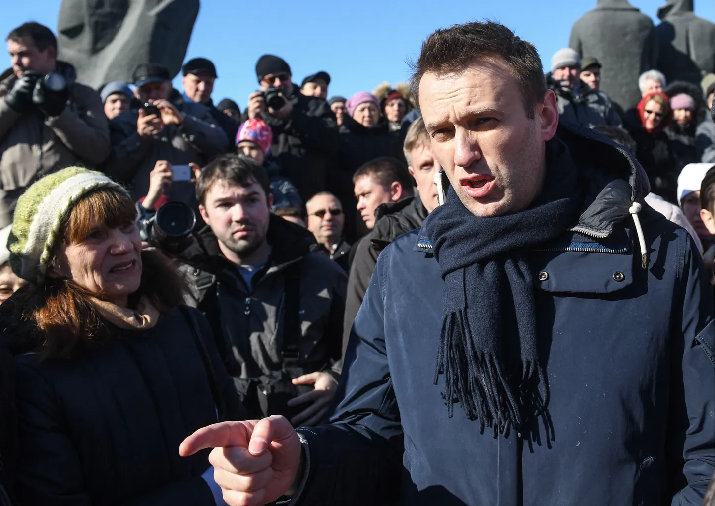Алексей Навальный на митинге.
