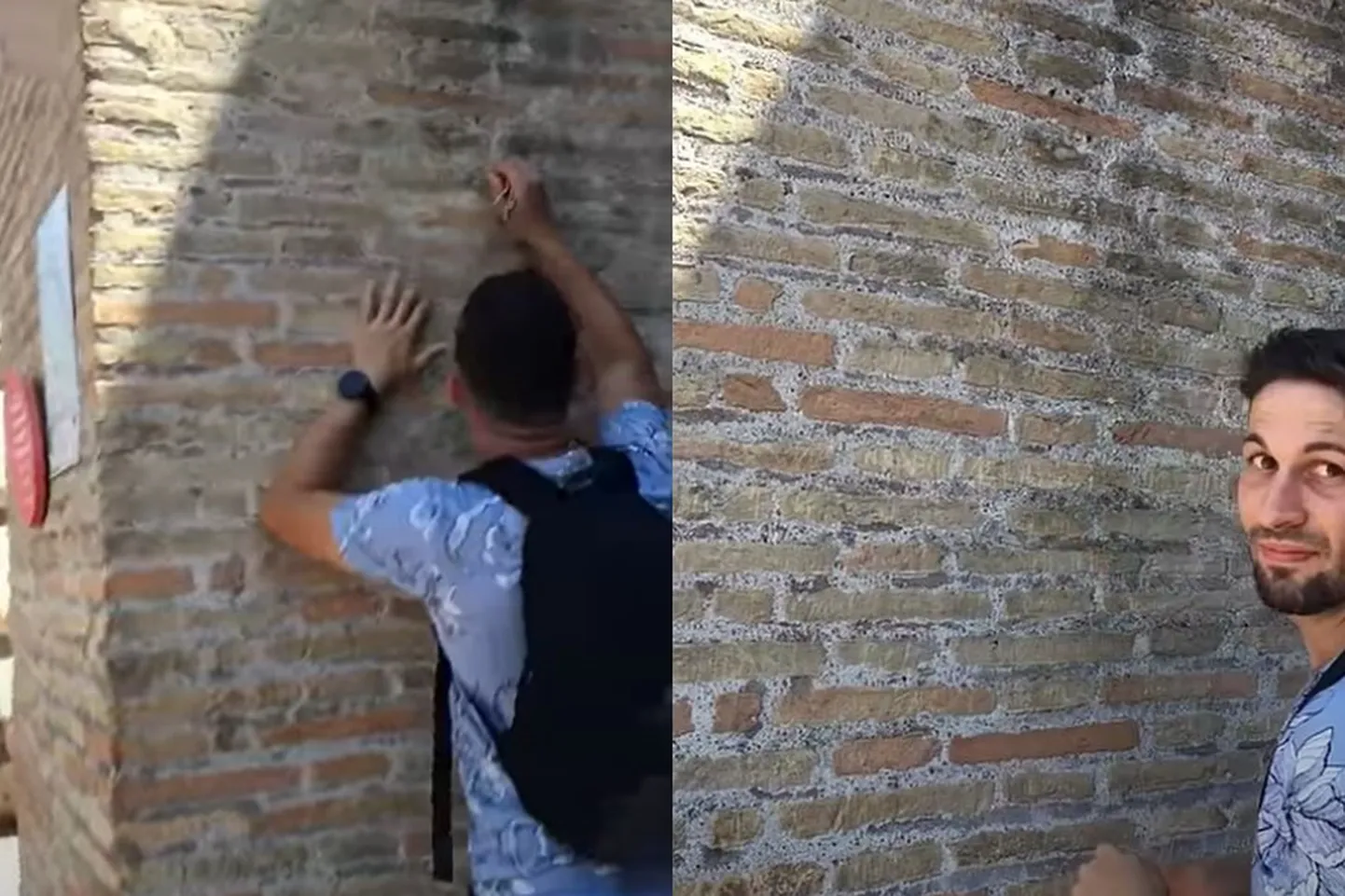Turist nikerdas võtmega Colosseumi siseseinale enda ja oma kallima nime
