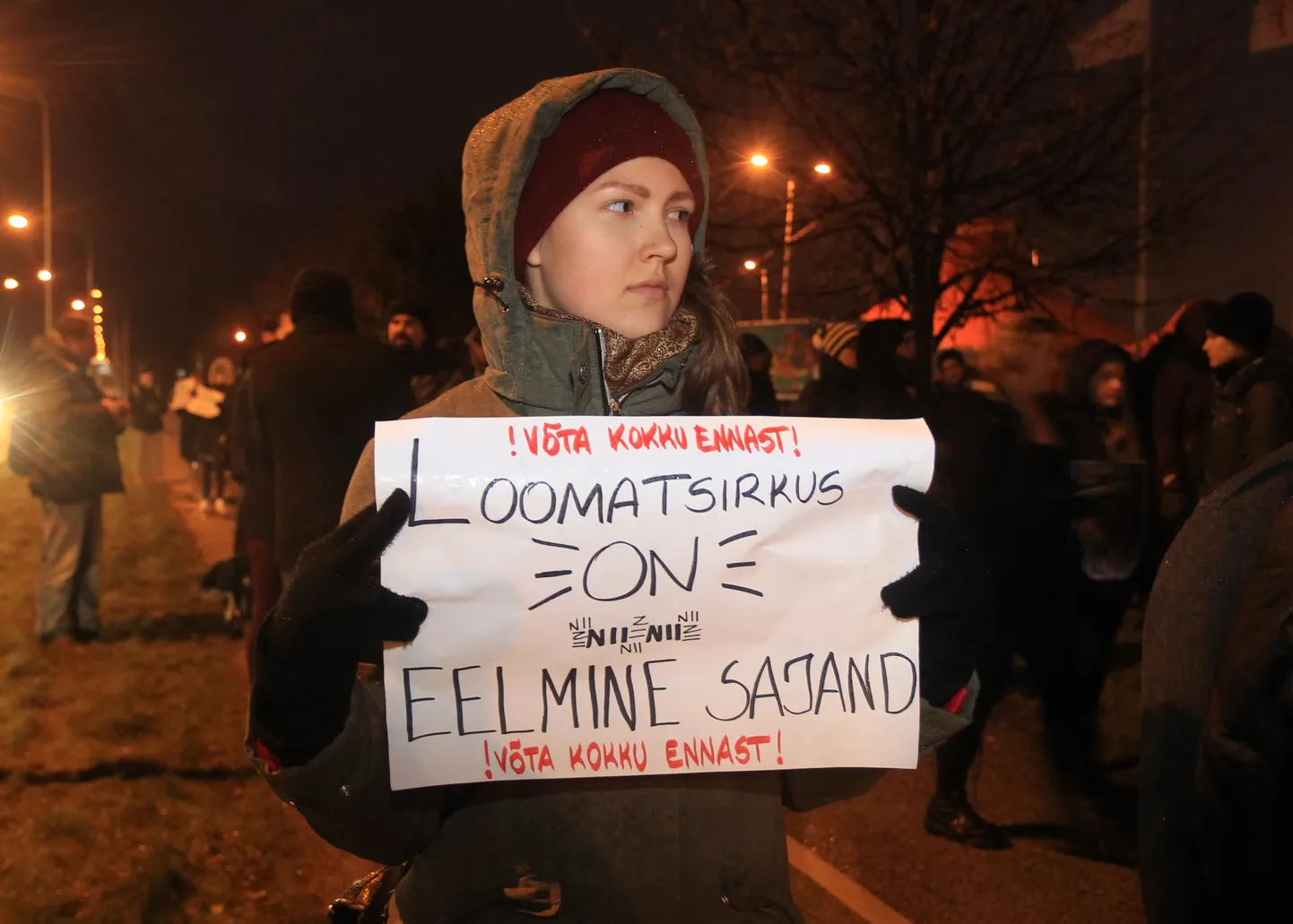 Tsirkusevastane meeleavaldus Tartus.