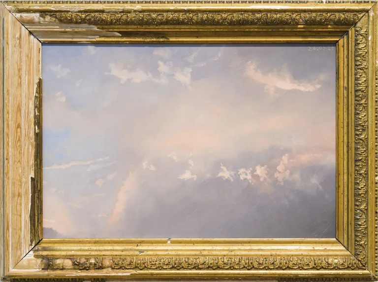 Tõnis Saadoja 2023 «Etüüd taevaga» õli 28 x 43 cm (raamiga 38,5 X 52 CM)