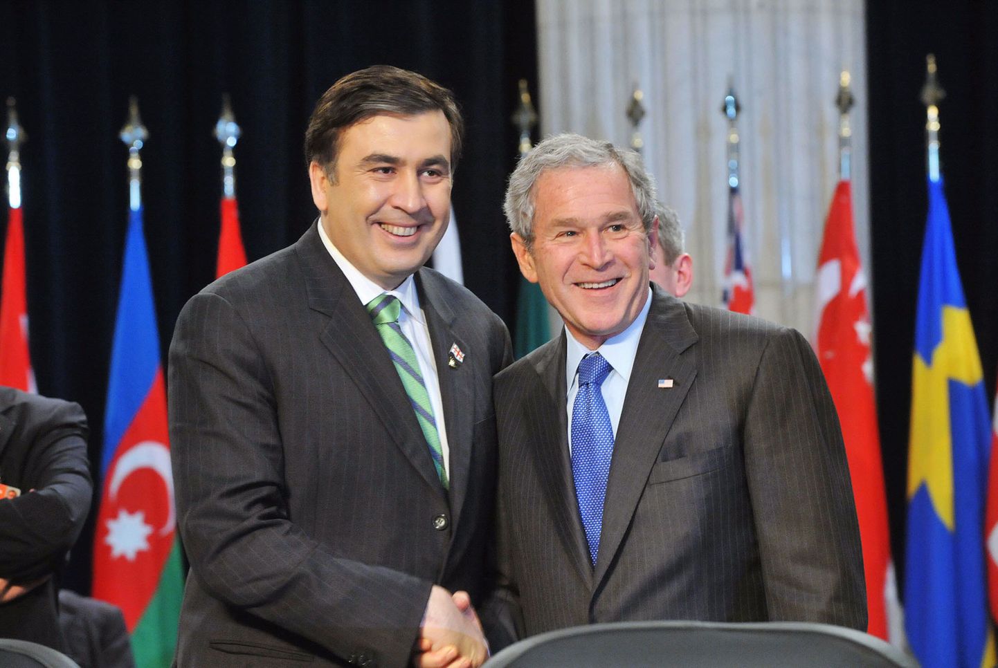 Lähedased liitlased Gruusia riigipea Mihheil Saakašvili ja USA president George W. Bush.