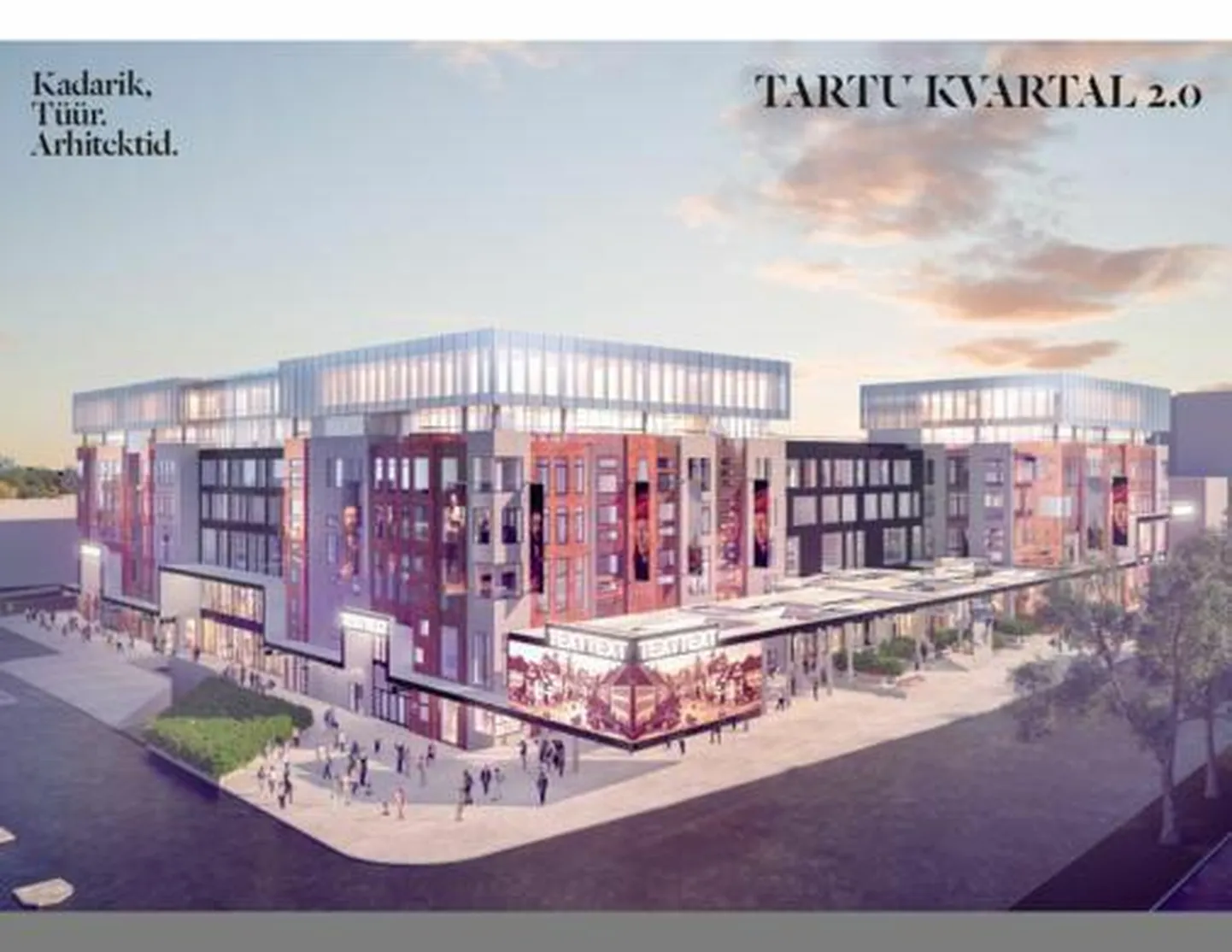 Eskiislahenduse järgi oleks keskusel seitse, osaliselt ka kaheksa maapealset korrust.